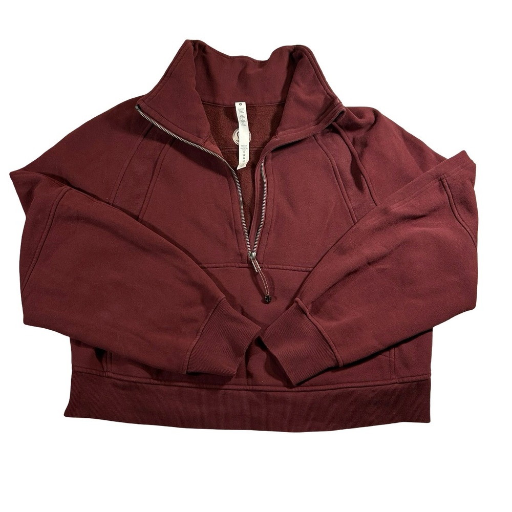 Lululemon Scuba Oversized Half Zip Hoodie Red Merlot LW3FJ6S Maroon Pullover